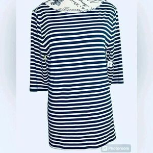 🆕 Old Navy Dark Blue and White Striped Shirt Size Large